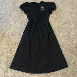long puff sleeve dress